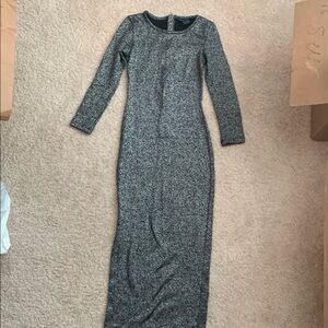 French Connection Elegant Black Glittery Long Sleeve Dress